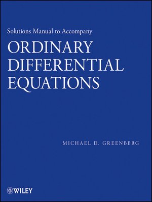 cover image of Solutions Manual to Accompany Ordinary Differential Equations